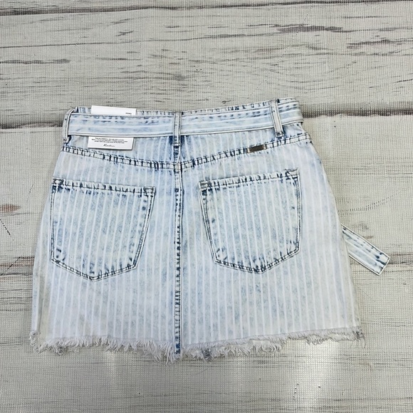 KanCan NWT Jean Skirt Estilo Striped Mini Skirt Denim Blue White Size Small S - Picture 7 of 13